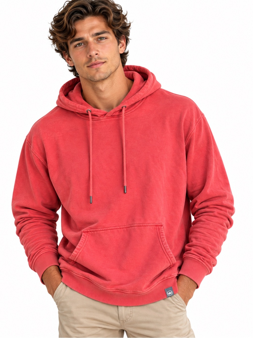 Peter Millar Men’s Large Lava Washed Coral Pullover Hoodie